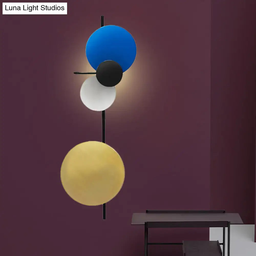 Modern pink silver & gold circular wall mount light living room
