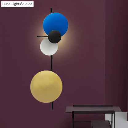 Modern pink silver & gold circular wall mount light living room