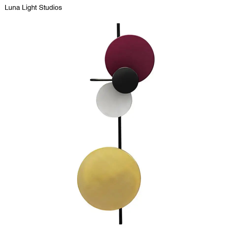 Modern pink silver & gold circular wall mount light living room
