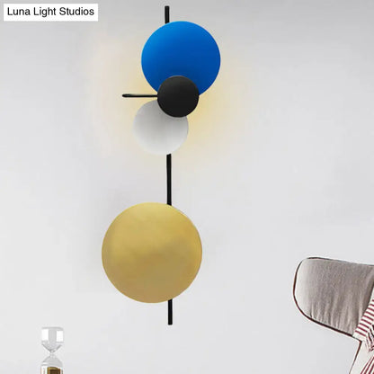 Modern pink silver & gold circular wall mount light living room