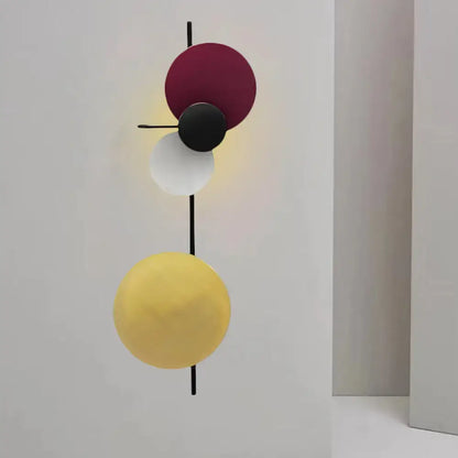 Modern pink silver & gold circular wall mount light living room