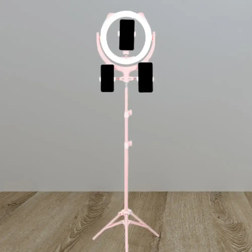 Modern pink triple phone stand ring light bedroom 110v-120v 220v-240v