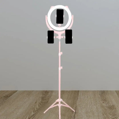 Modern pink triple phone stand ring light bedroom 110v-120v 220v-240v