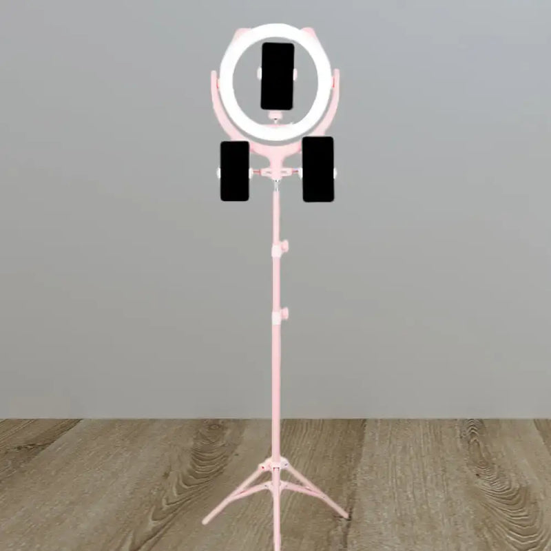 Modern pink triple phone stand ring light bedroom 110v-120v 220v-240v