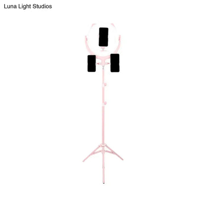 Modern pink triple phone stand ring light bedroom 110v-120v 220v-240v