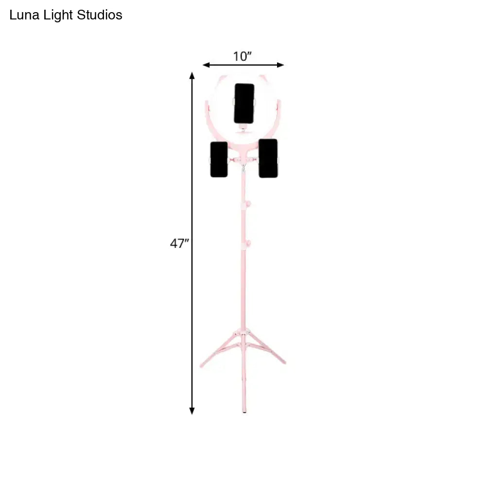 Modern pink triple phone stand ring light bedroom 110v-120v 220v-240v