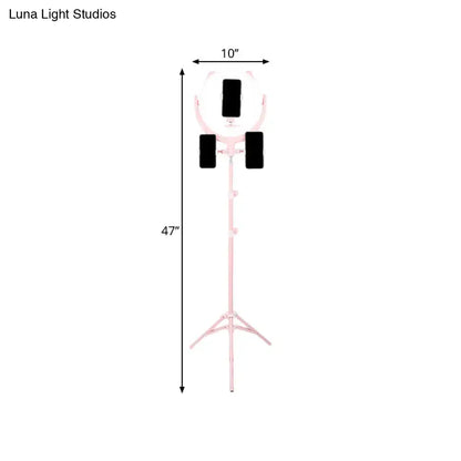 Modern pink triple phone stand ring light bedroom 110v-120v 220v-240v