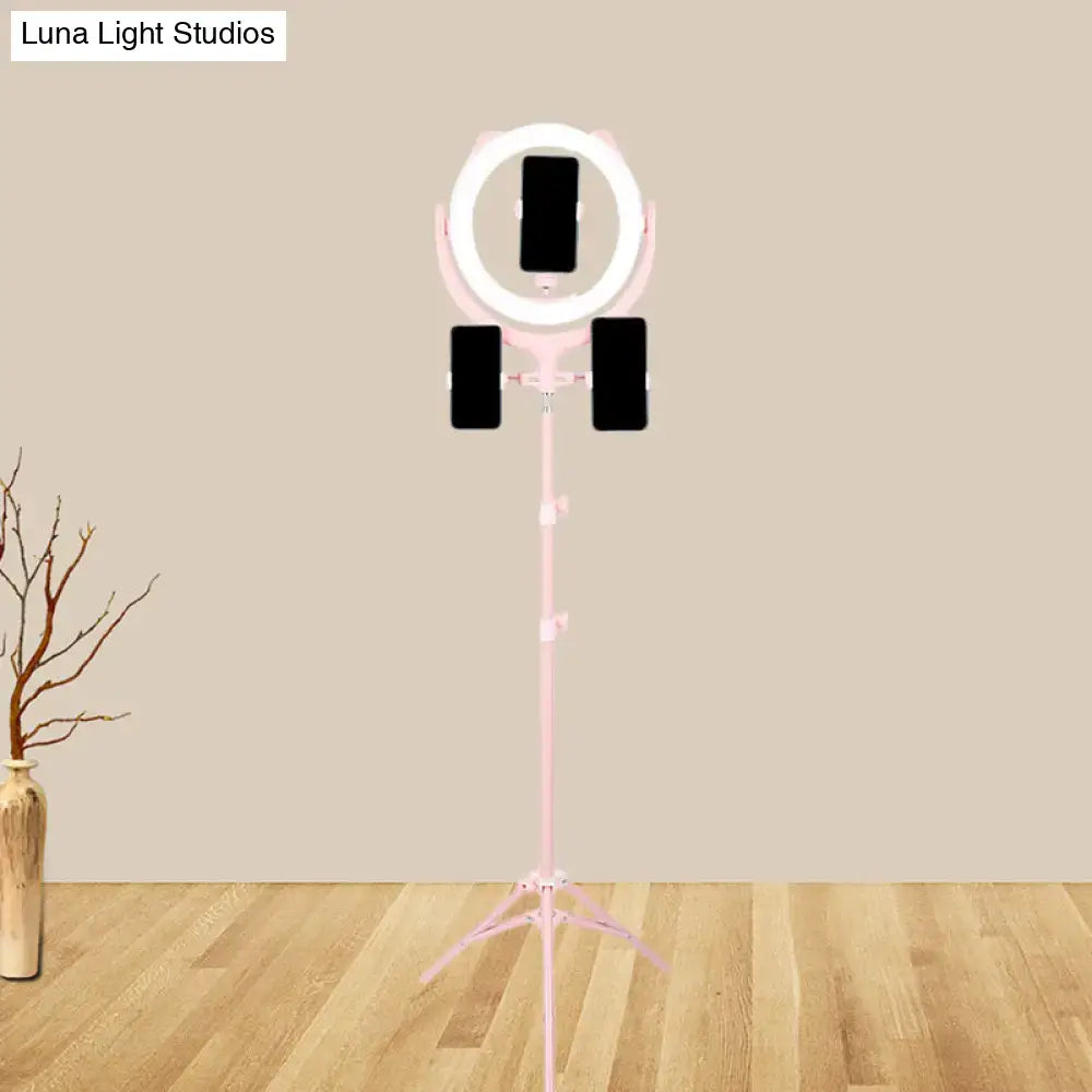 Modern pink triple phone stand ring light bedroom 110v-120v 220v-240v