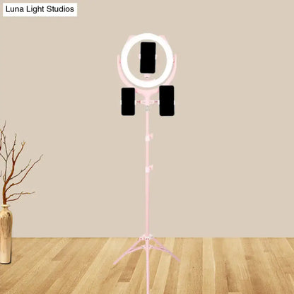 Modern pink triple phone stand ring light bedroom 110v-120v 220v-240v