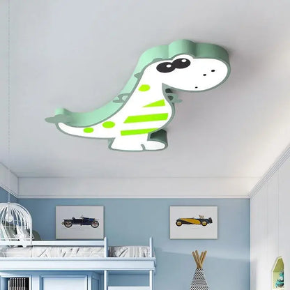 Modern pink & white dino led ceiling lamp children's room