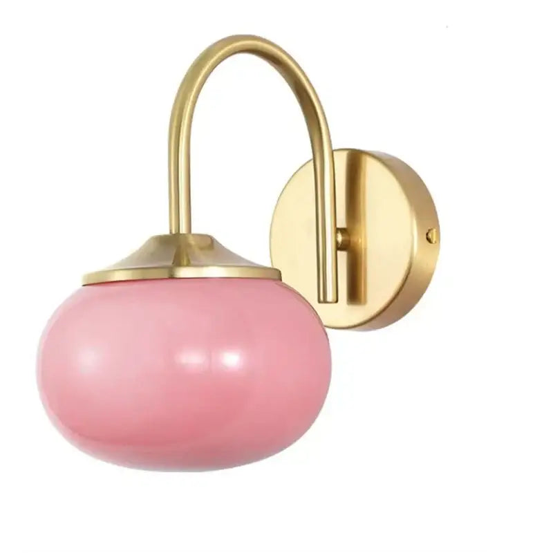 Modern pink & white glass ball wall lamp living room lighting