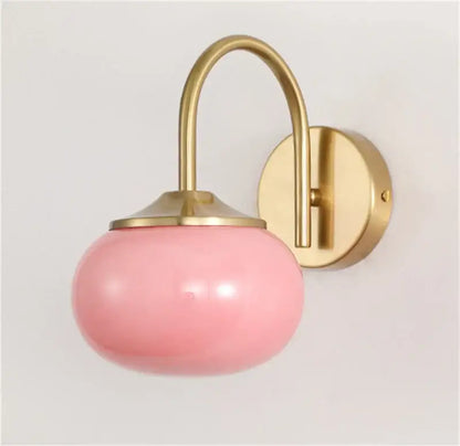 Modern pink & white glass ball wall lamp living room lighting