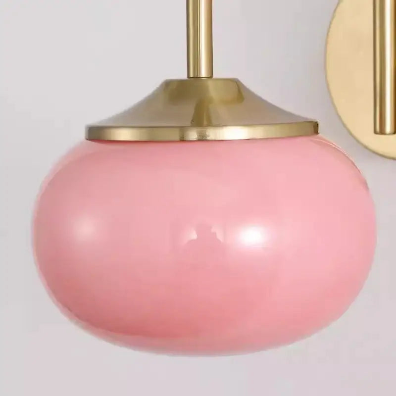 Modern pink & white glass ball wall lamp living room lighting