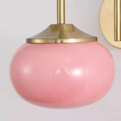 Modern pink & white glass ball wall lamp living room lighting