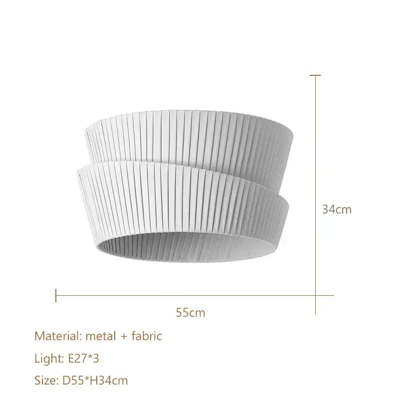 Modern pleated cream led ceiling chandelier for living room