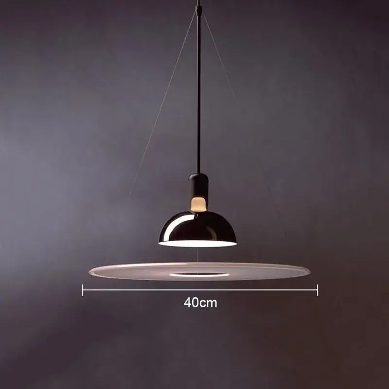 Modern polished brass & white flying saucer chandelier bedroom light