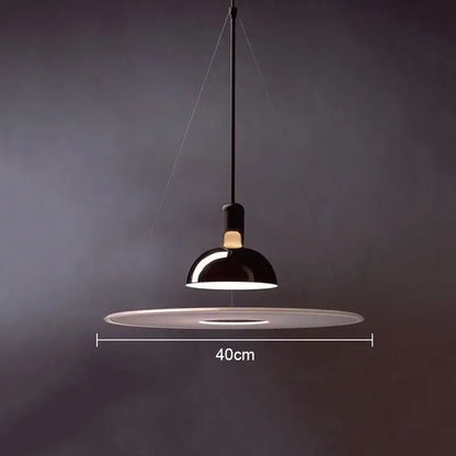 Modern polished brass & white flying saucer chandelier bedroom light
