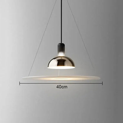 Modern polished brass & white flying saucer chandelier bedroom light