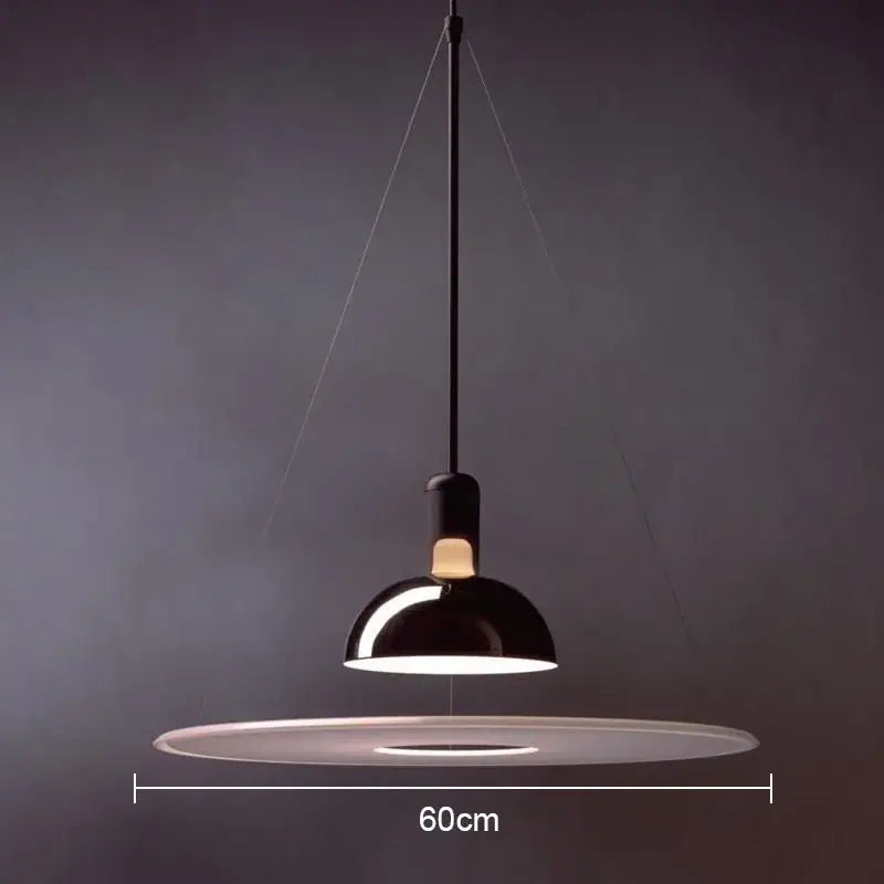 Modern polished brass & white flying saucer chandelier bedroom light
