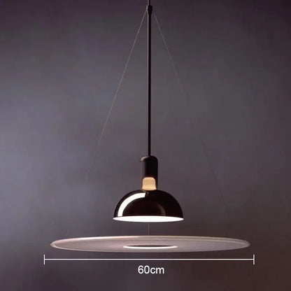 Modern polished brass & white flying saucer chandelier bedroom light