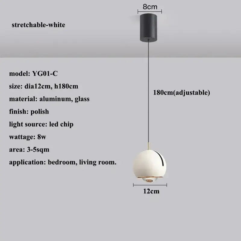 Modern polished metallic adjustable angle pendant light dining room
