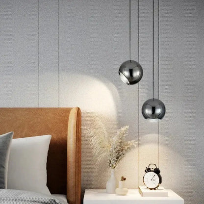 Modern polished metallic adjustable angle pendant light dining room