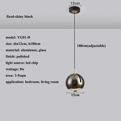 Modern polished metallic adjustable angle pendant light dining room