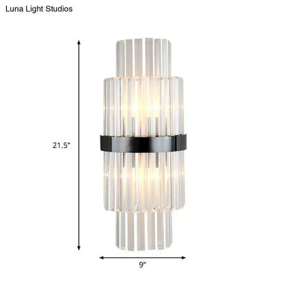 Modern prism black wall mount lamp living room glass sconce