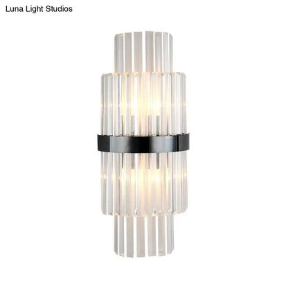 Modern prism black wall mount lamp living room glass sconce
