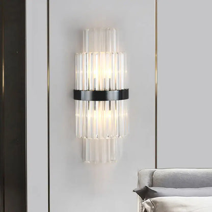 Modern prism black wall mount lamp living room glass sconce