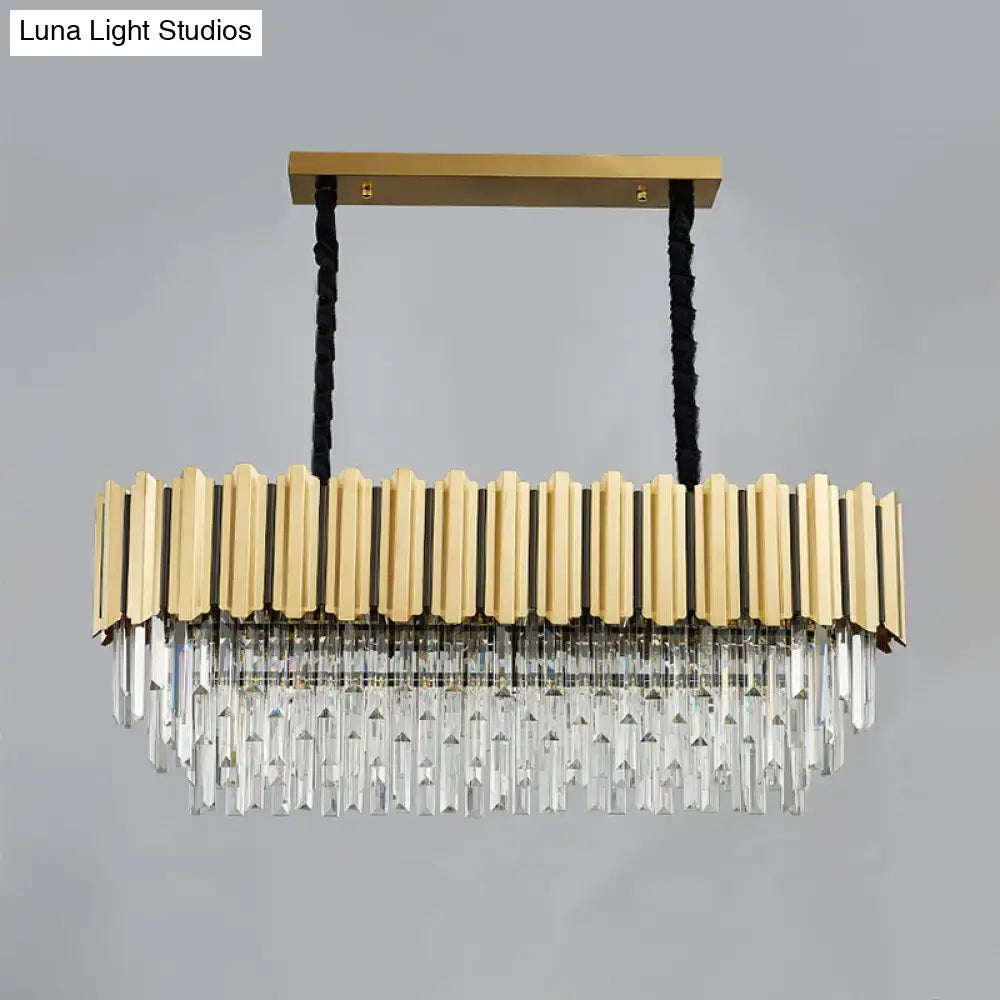 Modern prismatic gold finish pendant light dining room chandelier