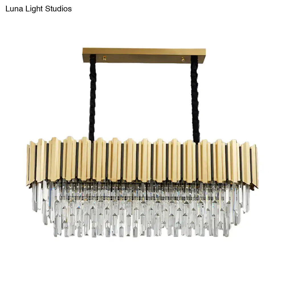 Modern prismatic gold finish pendant light dining room chandelier