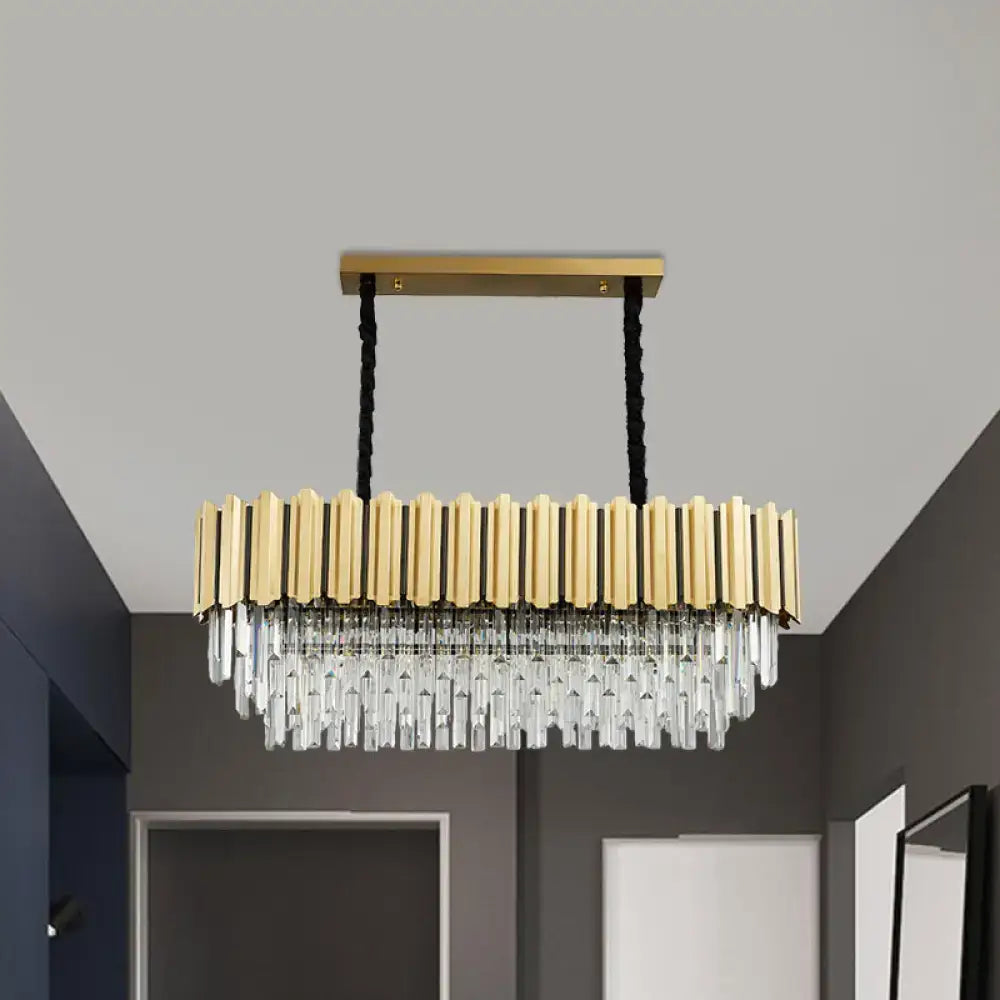 Modern prismatic gold finish pendant light dining room chandelier