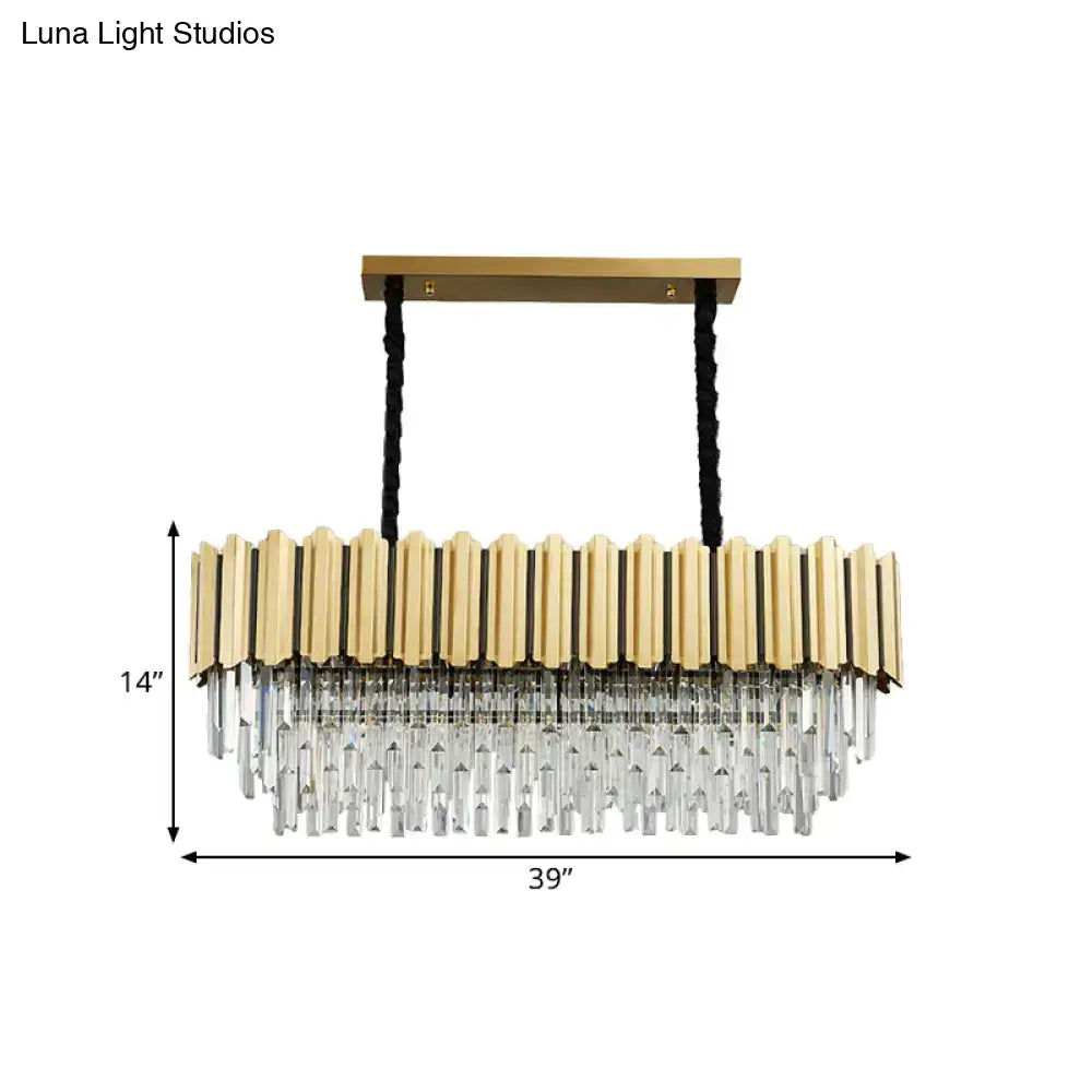 Modern prismatic gold finish pendant light dining room chandelier