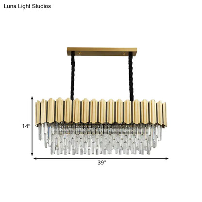 Modern prismatic gold finish pendant light dining room chandelier