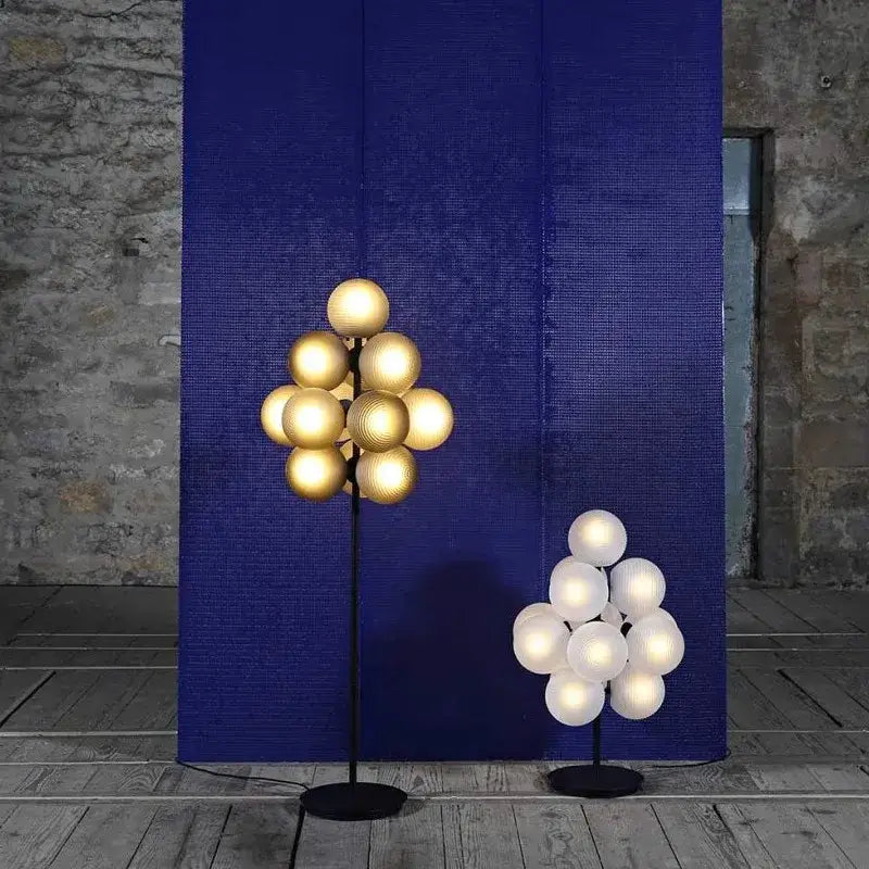Modern purple glass bubble floor lamp for living room