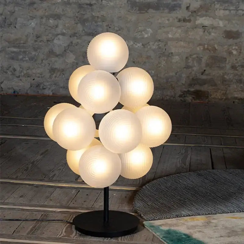Modern purple glass bubble floor lamp for living room