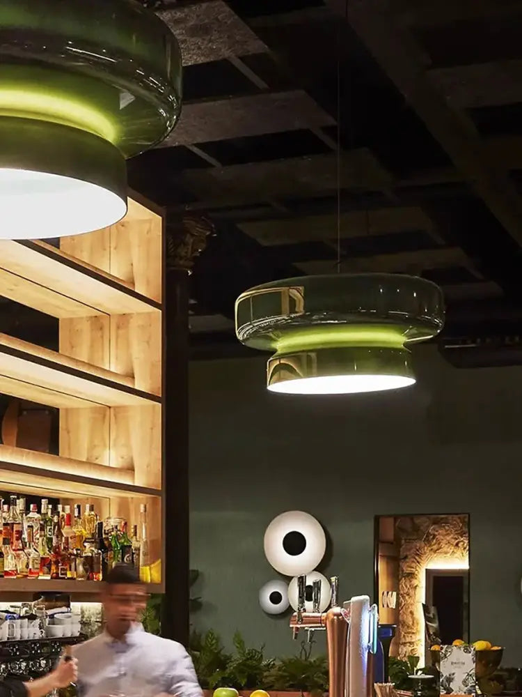 Modern purple & white italian glass pendant light dining room