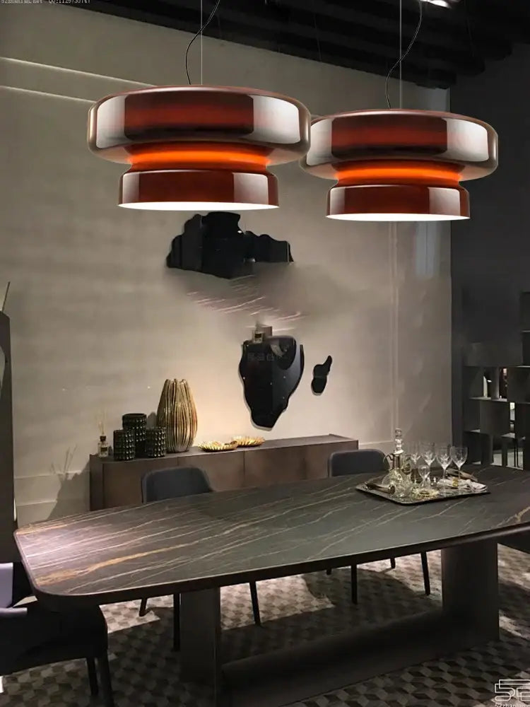 Modern purple & white italian glass pendant light dining room