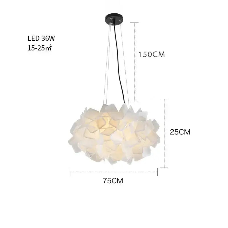 Modern purple & yellow petal led chandelier bedroom pendant light
