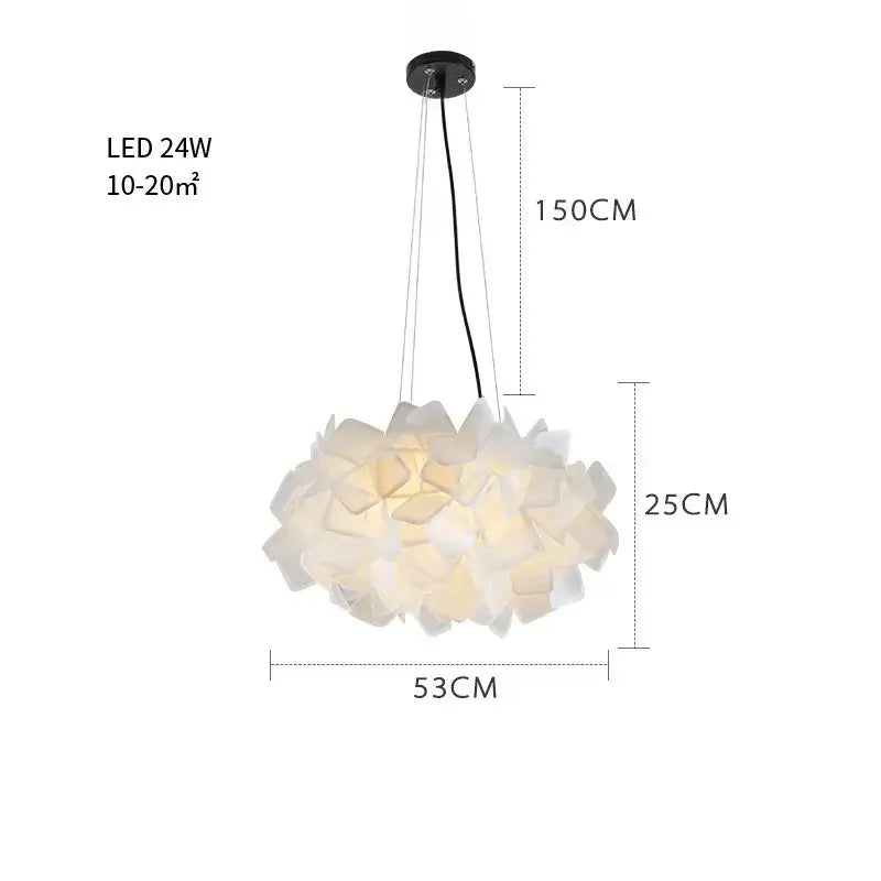 Modern purple & yellow petal led chandelier bedroom pendant light