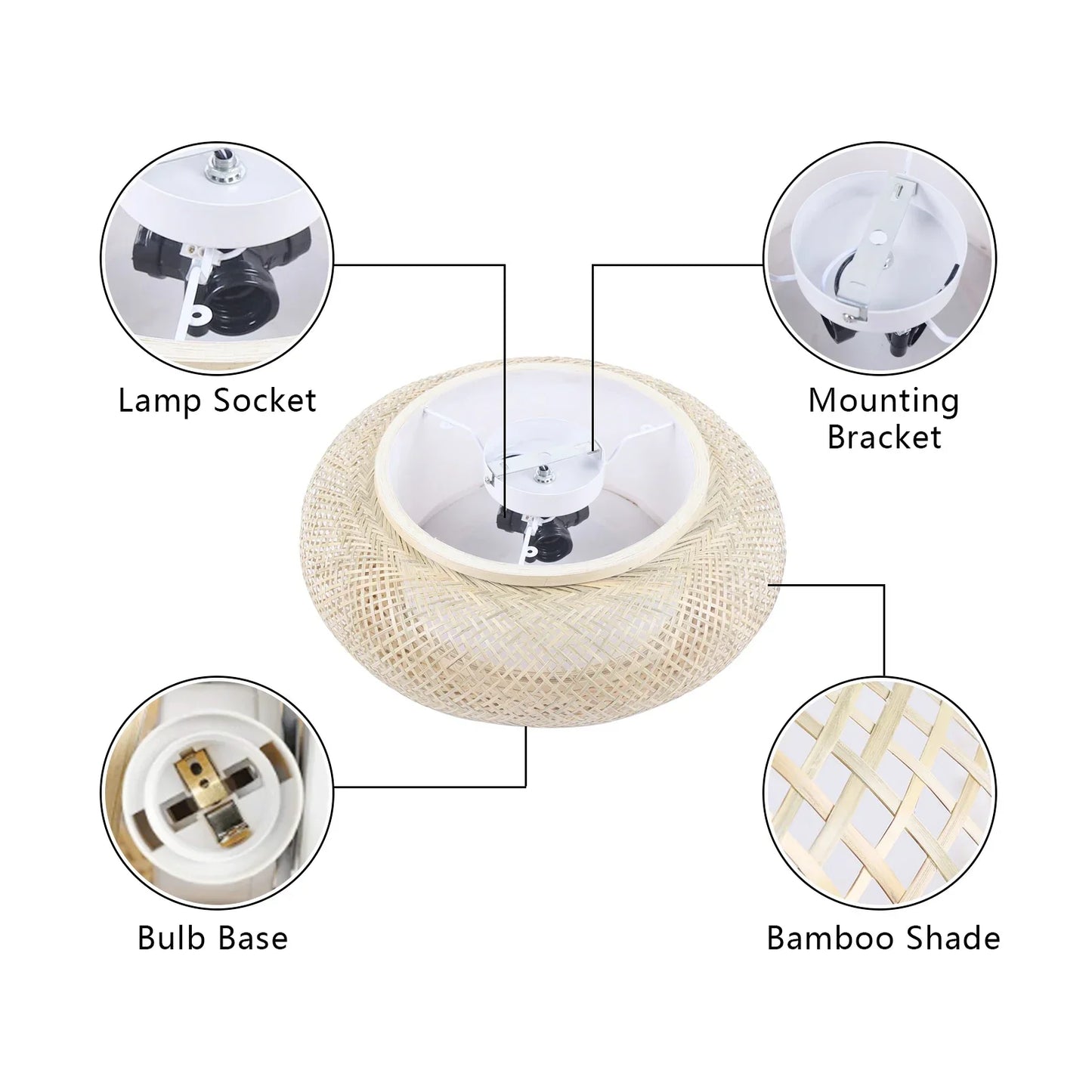 DecorBites™ Modern Rattan Pendant Light - LED Ceiling Fan