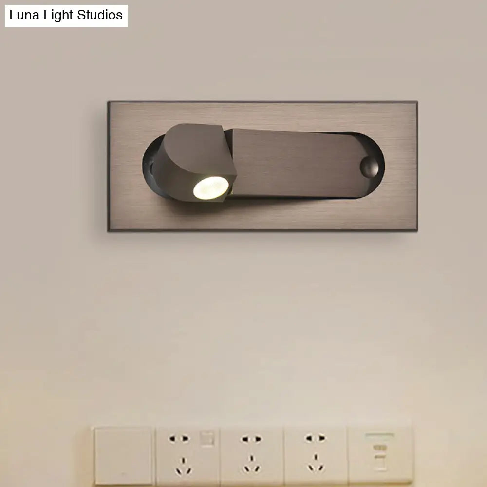 DecorBites™ Modern Rectangle Wall Light Sconce with Embedded Aluminum Design - Rotatable LED Bedroom Wall Lamp in Bronze/Coffee, Natural/Warm Light