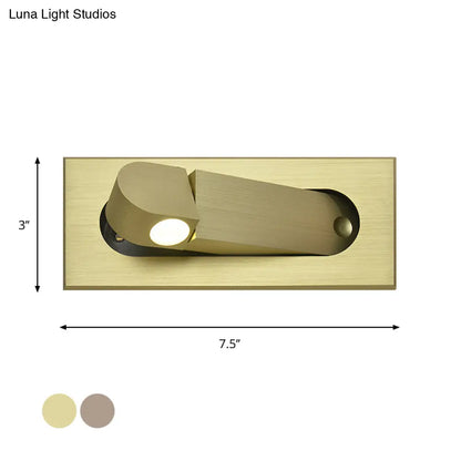 DecorBites™ Modern Rectangle Wall Light Sconce with Embedded Aluminum Design - Rotatable LED Bedroom Wall Lamp in Bronze/Coffee, Natural/Warm Light
