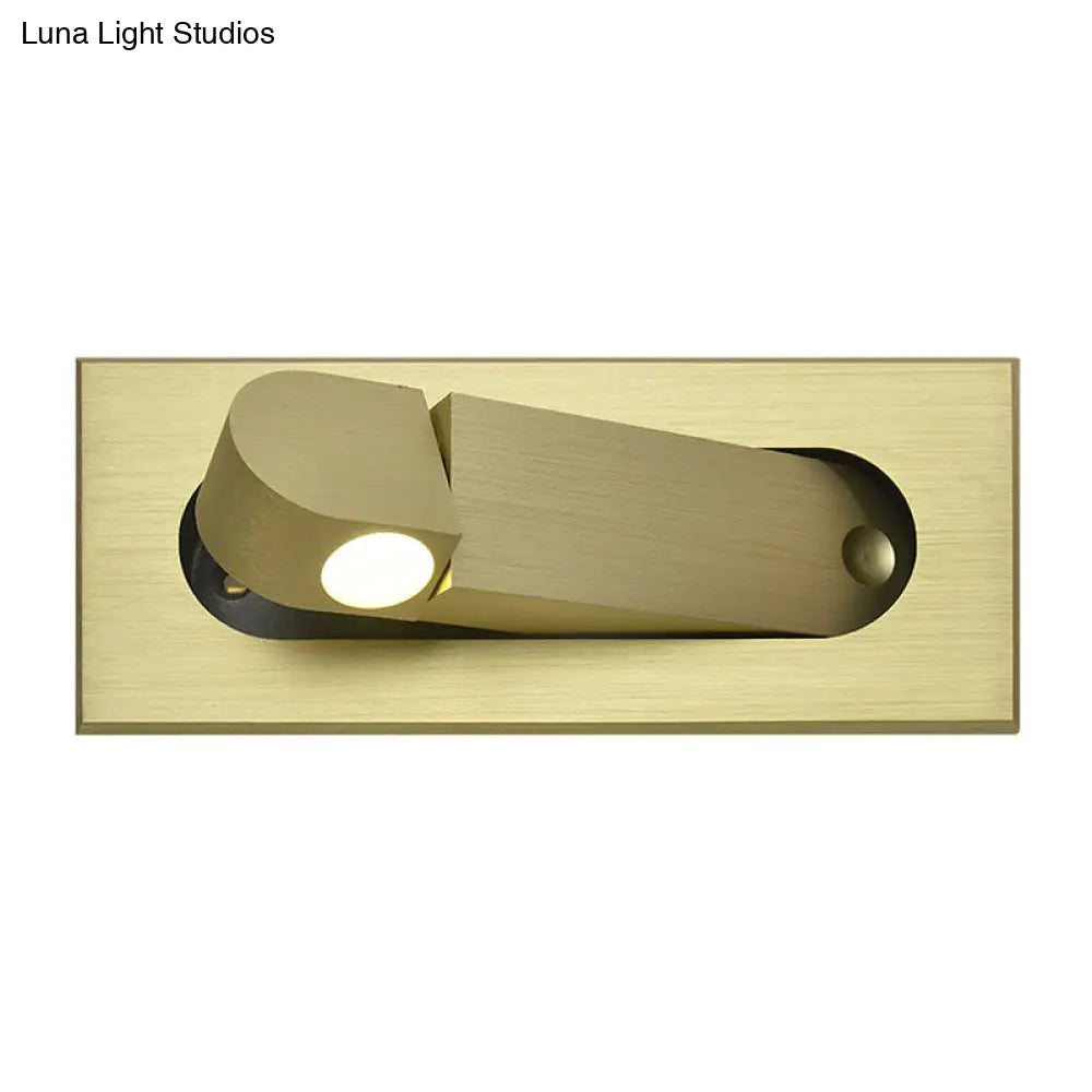 DecorBites™ Modern Rectangle Wall Light Sconce with Embedded Aluminum Design - Rotatable LED Bedroom Wall Lamp in Bronze/Coffee, Natural/Warm Light