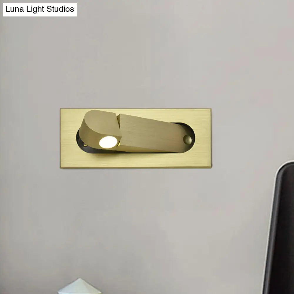DecorBites™ Modern Rectangle Wall Light Sconce with Embedded Aluminum Design - Rotatable LED Bedroom Wall Lamp in Bronze/Coffee, Natural/Warm Light