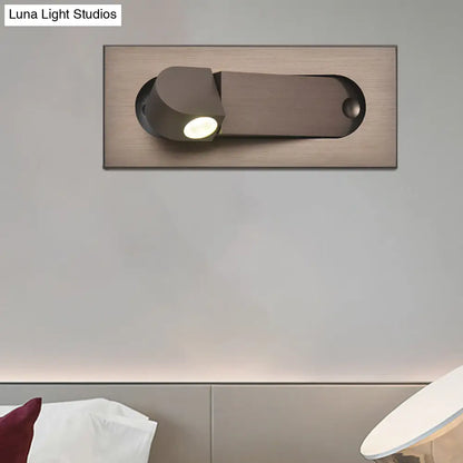 DecorBites™ Modern Rectangle Wall Light Sconce with Embedded Aluminum Design - Rotatable LED Bedroom Wall Lamp in Bronze/Coffee, Natural/Warm Light
