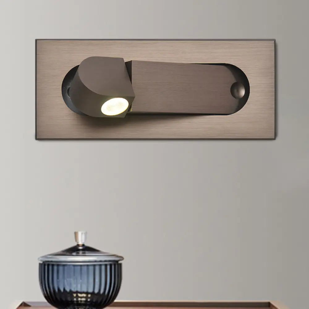 DecorBites™ Modern Rectangle Wall Light Sconce with Embedded Aluminum Design - Rotatable LED Bedroom Wall Lamp in Bronze/Coffee, Natural/Warm Light