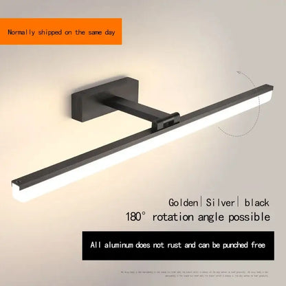 Modern rectangular acrylic golden mirror cabinet light for bathroom