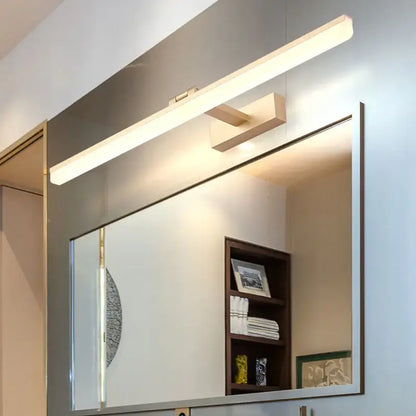 Modern rectangular acrylic golden mirror cabinet light for bathroom